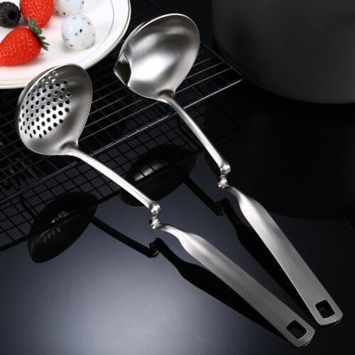 Soup Spoon Colander Thickened 304 Stainless Steel Cooking Funnel Tableware Kitchen Can Hang Soup Oil Separation