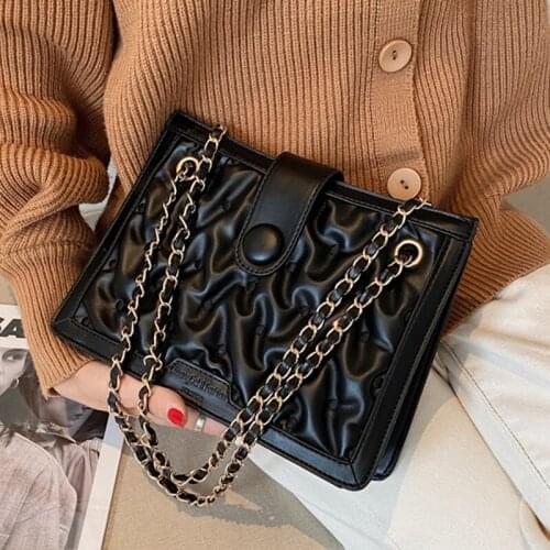 Chain Design Small PU Leather Shoulder Bags For Women 2020 Elegant Handbags Female Travel Crossbody Hand Bag Ladies Purses NEW