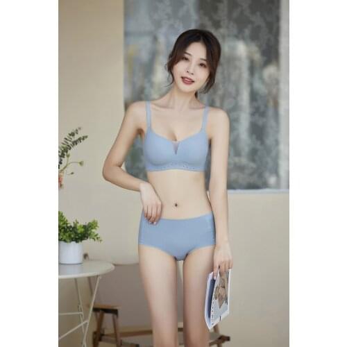 New Four-Corner Cup Womens Underwear Mesh Tube Top Gathers The Lingerie No Trace No Tightness Thin Bra Set