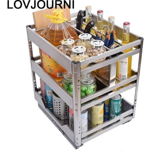 Organizador Armario Cocina Mutfak Drawer For Stainless Steel Cuisine Rack Kitchen Cabinet Cestas Para Organizar Basket