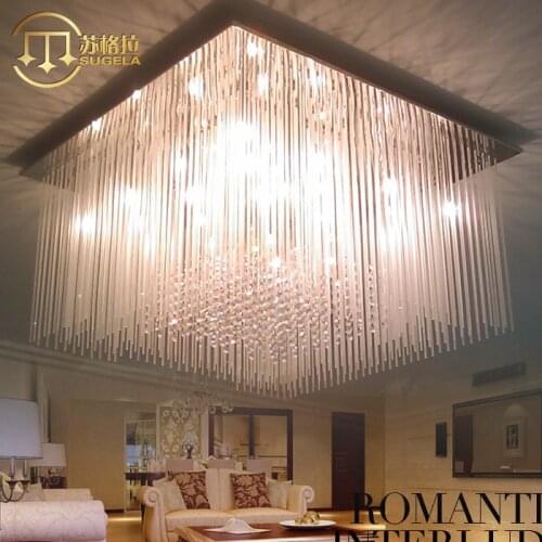 Rectangular white led crystal lamp simple modern living room lamp ceiling lamp bedroom lamp dining room lamp lighting lamps