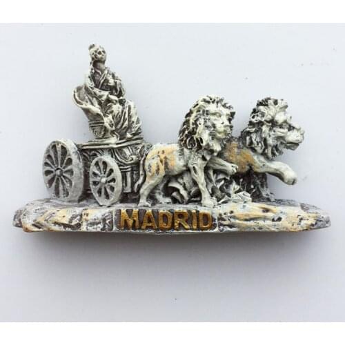 QIQIPP Madrid landmark lion pull chariot earth goddess fountain tourism souvenir crafts magnet refrigerator magnet