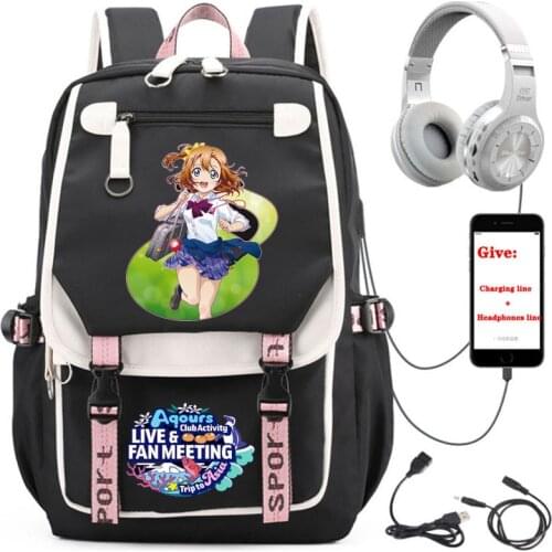 Anime Love Live backpack boys Girl School book Bag Women men Travel Backpack USB Charging teenagers Laptop packsack