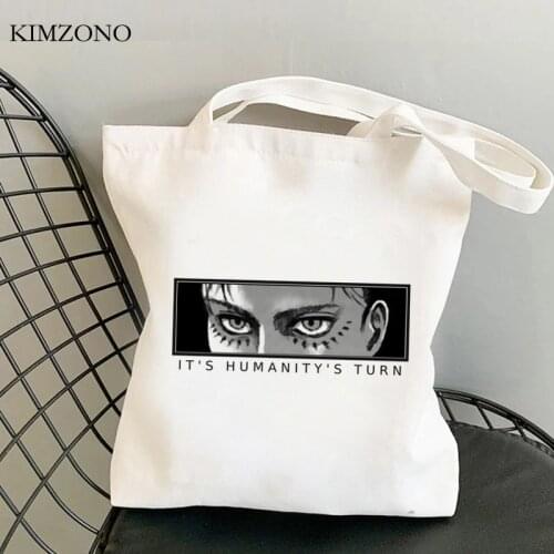 Attack on Titan shopping bag bolsa recycle bag jute bag bolso tote bag cloth bolsa compra shoping custom