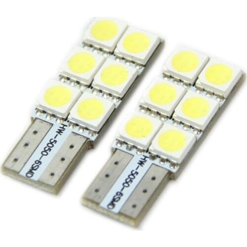 T10 194 168 W5W 5050 6 SMD Turn light Wedge LED Bulb XENON White Car Tail 28GC