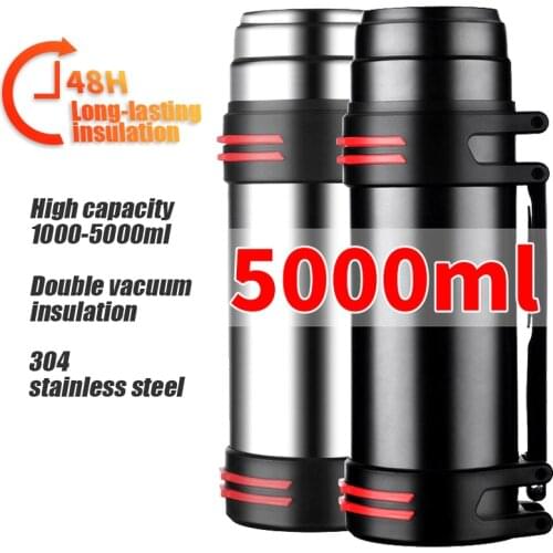 1-5L Stainless Steel Thermos Bottle Vacuum Flasks Water Bottle Insulated Water Bottle Cup 12-24hs Keeping Warm Garrafa Termica
