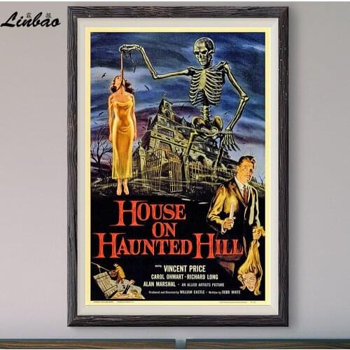V291 1959 House On Haunted Hill Vintage Classic Movie Print Silk Poster Home Deco Wall Art Gift