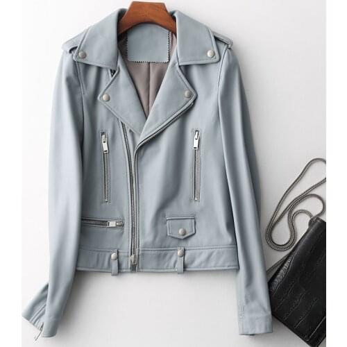 100% Real Genuine Leather Jacket Natural Sheepskin Coat Female Spring Autumn Coat Women Clothes Korean Vintage Short Tops 1601