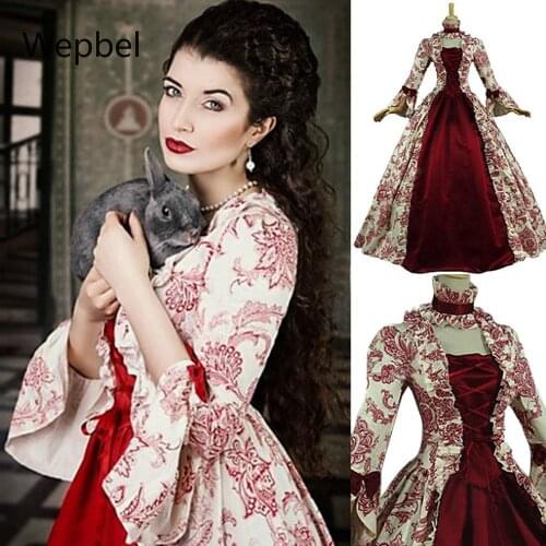 Wepbel Elegant Court Tutu Evening Dress Long Sleeve Women Dress Flora Printed Plus Size Flare Sleeve Big Swing High Waist Dress