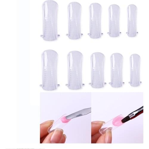 1 Bag Quick Building Mold Nails Tips Dual Nail Forms 10 Different Size Finger Extension UV Builder UV Gel Nail Art Tools Decor