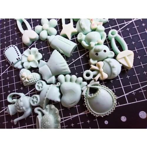 1pcs/lot resin flat back blue baby girl living goods mix size Scrapbook Embellishment DIY Phone Decoration