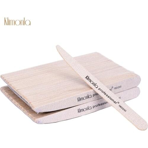 100Pcs/Lot Professional Nail File 180/240 Grit Grey Wooden Knife Nail Care Sanding Beauty Manicure Polishing Tools Accessories
