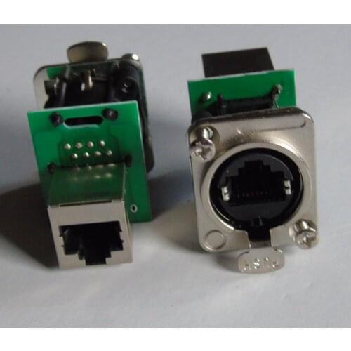 25pcs/lot NE8FDP Ethercon RJ45 Feedthru D-Series Panel Mount Jack