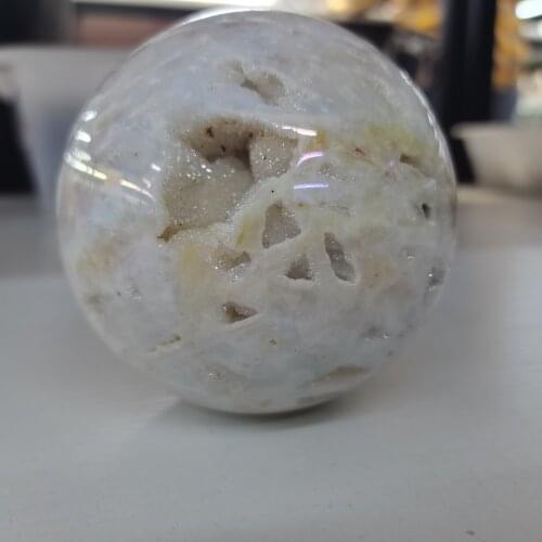 80-90mm Natural Electroplating Sphalerite ball Quartz Crystal Geode Healing Voog Stones Specimen Home Crafts Decoration Gift Bal