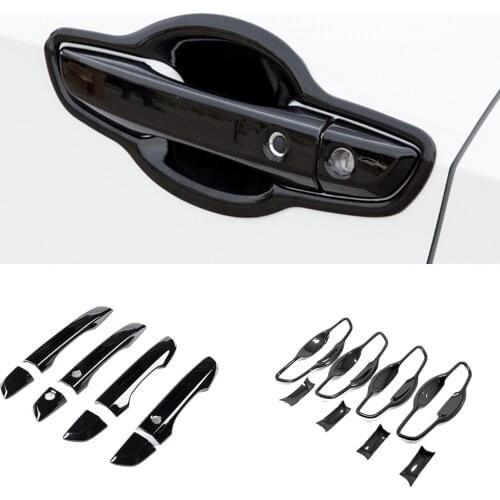 ABS Black For Honda Civic 10th Car door protector Handle and Car Door Bowl trim Cover-car exterior accessories 2016 2017 2018