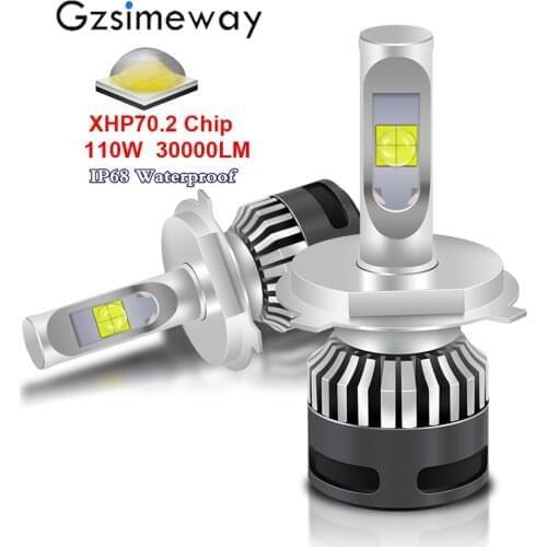 2PCS Car H11 LED H7 9005 HB3 Headligh Bulb H4 H1 D3S D2H H8 9006 HB4 Lamp XHP70 Chip 110W 30000LM 6000K White Auto Fog Light 12V