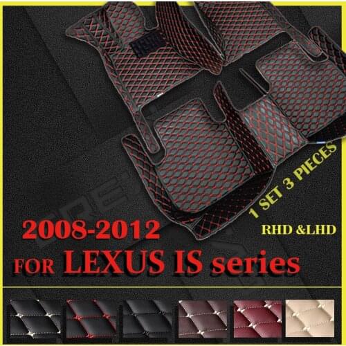 Leather Car floor mats for LEXUS IS series 200 300 300C 250 250C 2005-2012 Custom auto foot Pads automobile carpet cover