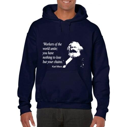 Brand Men 2019 Fashion Karl Marx Communist Party Socialist Politics Quote Print Men H Hoodies Sweatshirt