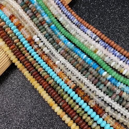 Natural Stone Agates Crystal Quartz Opal Beads Fashion Abacus Loose Beads For Jewelry Making Necklace DIY Bracelet Size 3x6mm