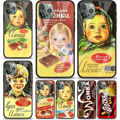 Alenka bar wonka chocolate for Apple iPhone 12 Pro Max Mini 11 Pro XS Max X XR 6S 6 7 8 Plus Luxury Tempered Glass Phone Case