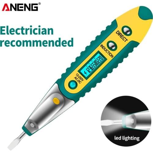 Digital Test Pencil Tester Electrical Voltage Detector Pen LCD Display Screwdriver AC/DC 12-250V for Electrician Tools