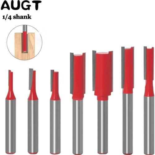 6mm 1/4Inch Shank Straight Bit Tungsten Carbide Single Double Flute Router Bit Wood Milling Cutter For Woodworking Tool