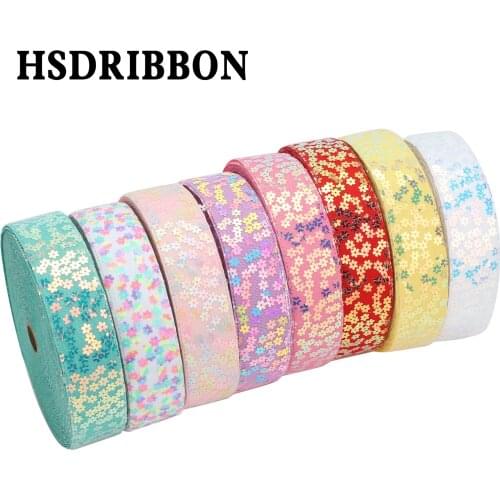 HSDRIBBON 1-1/2inch 38MM HSD-Genuine Flower Sequin Ribbon 25Yards/Roll