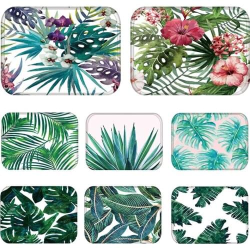 Cactus Tropical Monstera Kitchen Carpet Mat in Hallway Pastoral Style Outdoor Rug Anti-Slip Living Room Office Floor Mats