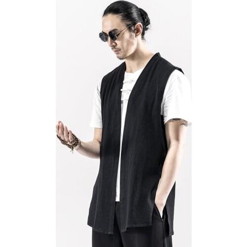 Kimono men Japanese streetwear yukata male shirt haori mens kimono shirt sleeveless japanese kimono traditional clothing DZ2008