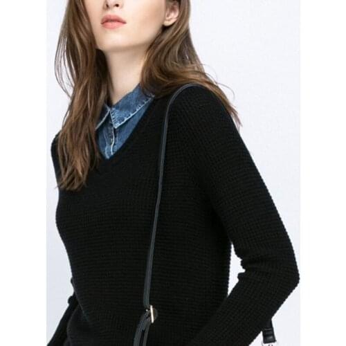 KLV Women Denim Shirt False Collar Detachable Fake Necklace Lapel Shirt Accessories