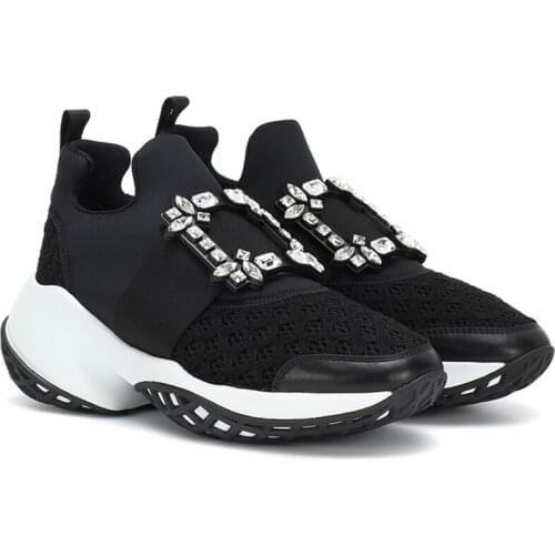 New Air Mesh Crystal Trainers Creeper Sneakers Women Casual Shoes Thick Bottom Platform Rhinestone Tenis Feminino