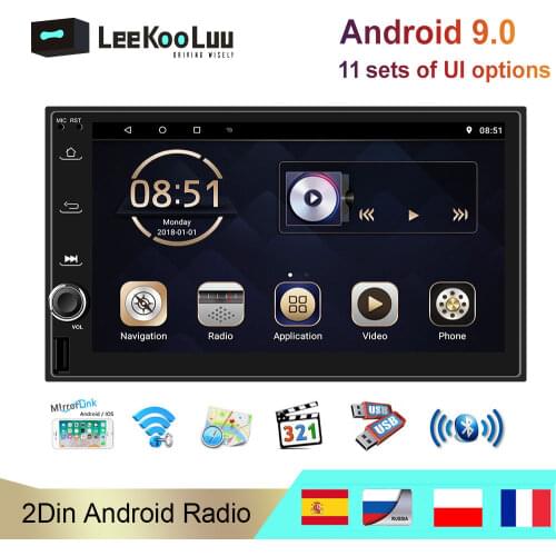 LeeKooLuu 2 Din Android 9.0 Car Multimedia Video Player Universal 2DIN Stereo Radio GPS For Volkswagen Nissan Hyundai Kia Toyota