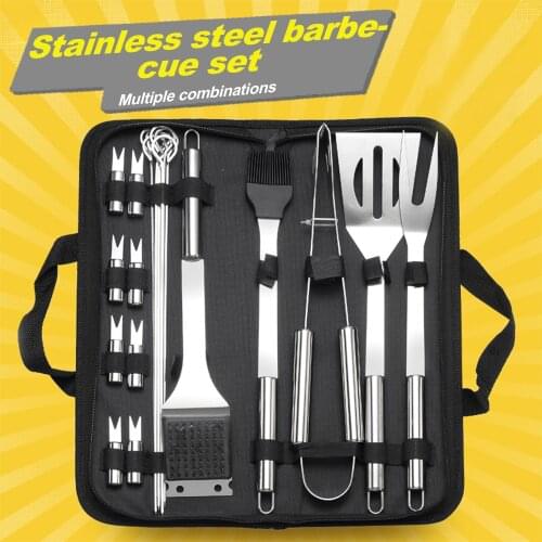 Barbecue Tool Set with Oxford Cloth Bag Outdoor Stainless Steel Barbecue Utensils Barbecue Tools BBQ Set Barbecue Accessories
