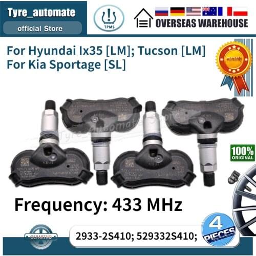 SET of 4 52933-2S410 TPMS 433MHz Tire Pressure Monitor FOR 2013-2015 HYUNDAI IX35 [LM] TUCSON [LM] KIA SPORTAGE [SL] 529332S410