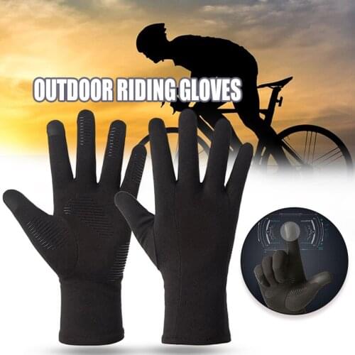 Non-slip Full Finger Gloves with Wrist Wrap Support Padded Fitness Short Finger Glove Riding Sports Summer Bike Bicycle Glove
