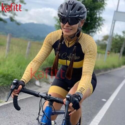 Kafit 2021 New Team Racing Bicycle Cycling Suit Long-sleeved Mountain Bike Suit Ladies Racing Bicycle Clothing Catsuit