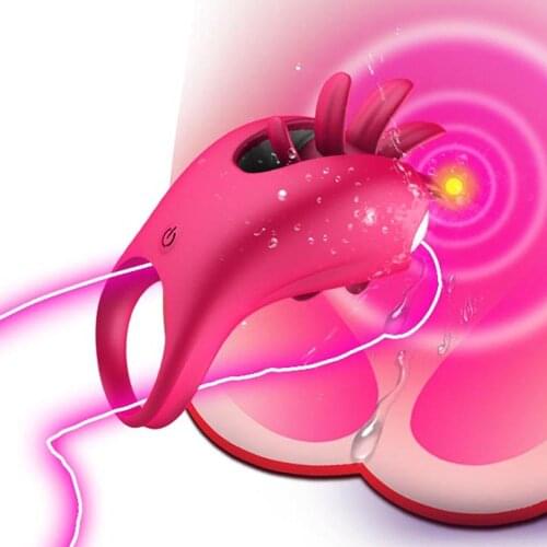Oral Vibrator Sex Toys for Women Clitoris Stimulate Male Delay Ejaculation Penis Vibrating Ring Sucking Tongue Vibrator