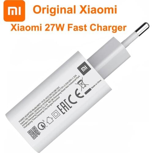 Original Xiaomi Fast Charger EU 27W QC 4.0 Turbo Charger Type-C Cable For Mi 9 SE Mi9 Mi10 Pro Redmi Note 8 K20 K30 Pro MIX 3