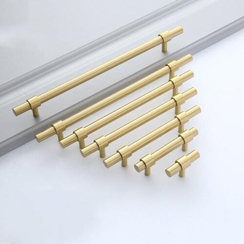 Brass Kitchen Bedroom Bathroom Furniture Handle For Cabinet Wardrobe Dresser Closet Handles Door Knobs Hardware