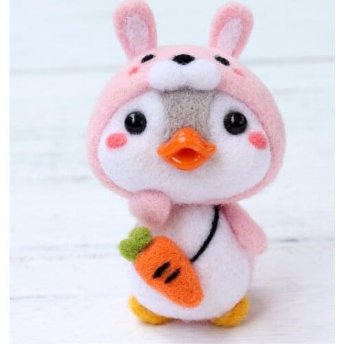 Cute Kawaii Penguin Plush Toy Pattern Pillow Cotton Plush Toy Animal Handmade Diy Poke Wool Felts Material Production Package