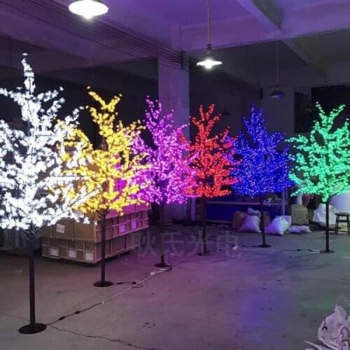 2M 6.5ft Height LED Artificial Cherry Blossom Trees Christmas Light 1152pcs LED Bulbs 110/220VAC Rainproof fairy garden decor