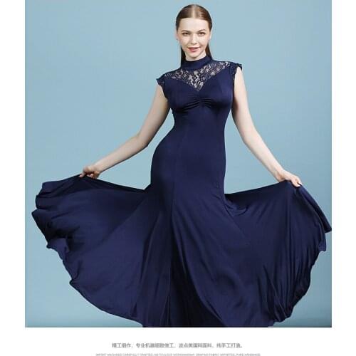 Women ballroom dance training clothes modern dance practice dress ball dance dress waltz tango social dance lace uniforms MY815