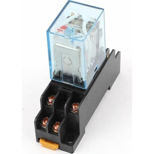 1PCS/5PCS/10PCS Coil Power Relay DPDT LY2NJ HH62P-L JQX-13F 10A 8 Pins With PTF08A Socket Base