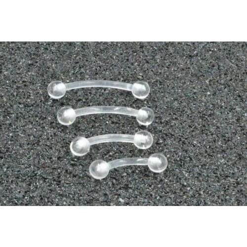 100pcs Body Piercing Jewelry -Bio Flexible Eyebrow/Lip/Ear Tragus Bar Piercing Curved 16g Eyebrow Piercing Retainer Pick Up Size