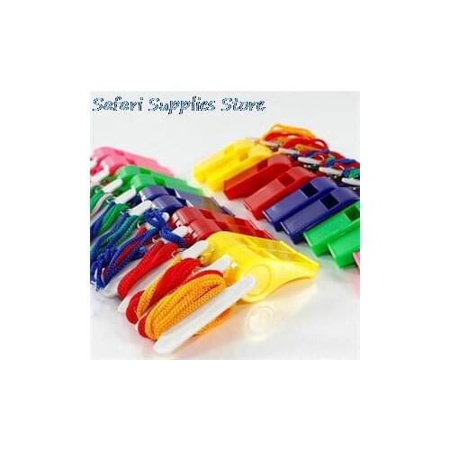 24pcs/bag Plastic Whistle With Lanyard for Boats, Raft,Party,Sports Games Emergency Survival All Brand New Items