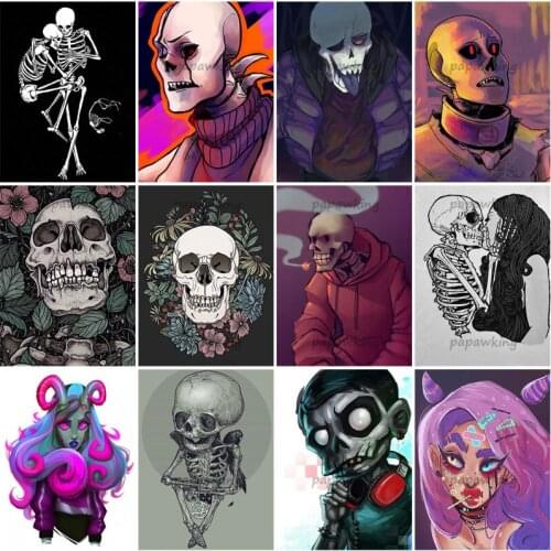 Skull Flower Creative Diamond Painting Handicraft 5D Full Drill Embroidery Cross Stitch Diy Mosaic Pictures Home Decoration Gift