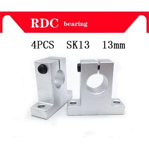 Free Shipping 4 pcs/lot SK13 13mm High quality linear bearing rail shaft support XYZ Table CNC Router SH13A