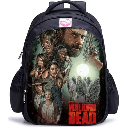16 inch The Walking Dead Children School Bags Orthopedic Backpack Kids School Boys Girls Mochila Infantil Bags