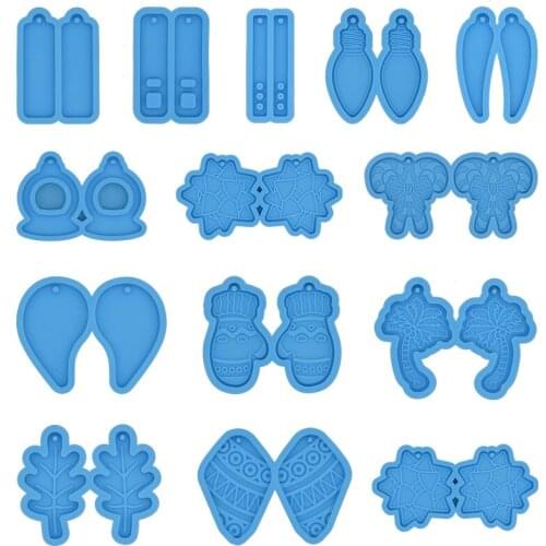 DIY Earring Pendant Epoxy Resin Molds Keychain Necklace Pendant Making Mold Jewelry Molds for Resin Casting Craft Tools