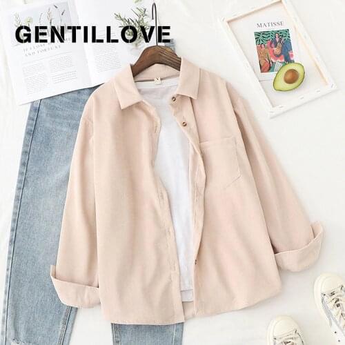 Женские вельветовые рубашки GENTILLOVE China At AliExpress